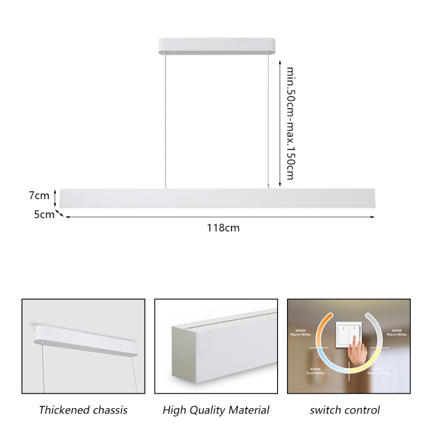 Brilagi - LED Kronleuchter an Kabel SLEEKLINE LED/40W/230V 3000/4500/6000K weiß