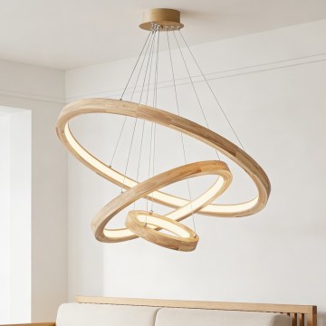 Brilagi - LED-Pendelleuchte UMEA WOOD an Kabel, LED/45W/230V, Ø 60 cm, Holz