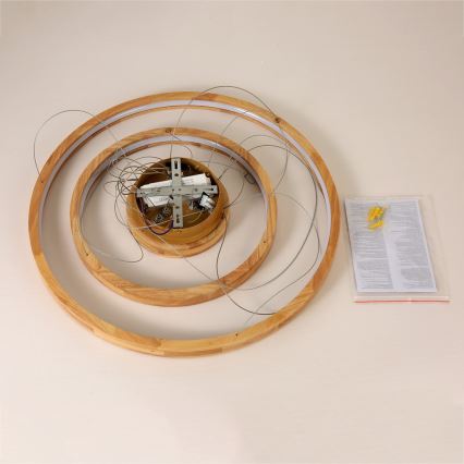 Brilagi - LED-Pendelleuchte UMEA WOOD an Kabel, LED/45W/230V, Ø 60 cm, Holz