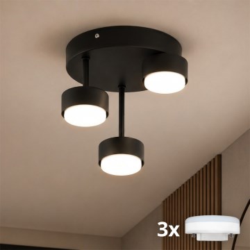 Brilagi - LED RGB+CCT dimmbare Aufbau-Deckenleuchte MONO 3xGX53/14W/230V 2700-6500K Wi-Fi Tuya schwarz