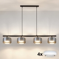 Brilagi - LED RGB+CCT dimmbare Pendelleuchte AURA LUX 4xGX53/14W/230V 2700-6500K Wi-Fi Tuya schwarz/rauch