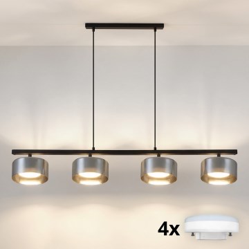 Brilagi - LED RGB+CCT dimmbare Pendelleuchte AURA LUX 4xGX53/14W/230V 2700-6500K Wi-Fi Tuya schwarz/rauch
