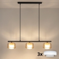 Brilagi - LED RGB+CCT dimmbare Pendelleuchte mit Drahtseilaufhängung AURA LUX 3xGX53/14W/230V 2700-6500K Wi-Fi Tuya schwarz/gold