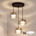 Brilagi - LED RGB+CCT dimmbare Pendelleuchte mit Seilaufhängung AURA LUX 3xGX53/14W/230V 2700-6500K Wi-Fi Tuya schwarz/gold