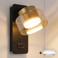 Brilagi - LED RGB+CCT dimmbare Wandleuchte mit USB-Anschluss AURA LUX 1xGX53/14W/230V 2700-6500K Wi-Fi Tuya schwarz/gold