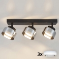 Brilagi - LED RGB+CCT dimmbarer Einbaustrahler AURA LUX 3xGX53/14W/230V 2700-6500K Wi-Fi Tuya schwarz/rauchfarben