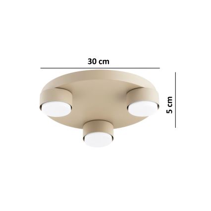 Brilagi - LED RGB+CCT dimmbare Deckenleuchte MONO 3xGX53/14W/230V 2700-6500K Wi-Fi Tuya Ø 30 cm beige