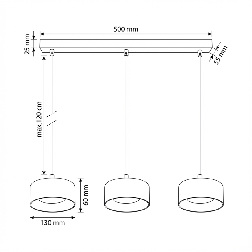 BRILAGI - LED RGB+CCT dimmbare Hängeleuchte mit Seilaufhängung AURA LUX 3xGX53/14W/230V 2700-6500K Wi-Fi Tuya schwarz/gold