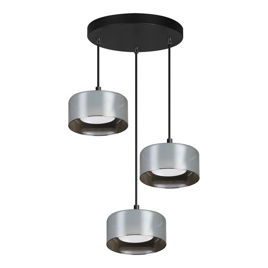 BRILAGI - AURA LUX LED RGB+CCT dimmbare Pendelleuchte mit Stahlseilaufhängung 3xGX53/14W/230V 2700-6500K Wi-Fi Tuya schwarz/rauchgrau
