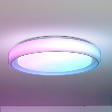 Brilagi - LED RGB dimmbare Deckenleuchte FLOCO LED/30W/230V 3000-6500K Wi-Fi Tuya + LED/6W + Fernbedienung