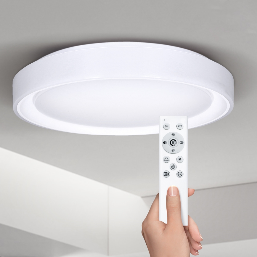 Brilagi - LED RGB dimmbare Deckenleuchte FLOCO LED/30W/230V 3000-6500K Wi-Fi Tuya + LED/6W + Fernbedienung