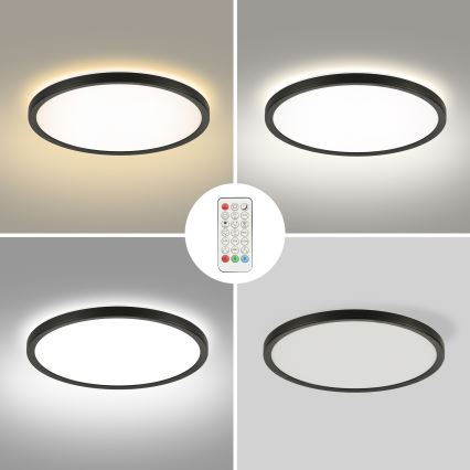 Brilagi - Dimmbare LED-RGBW-Deckenleuchte ULTRA SLIM LED/18W/230V 2700-6500K d 30 cm schwarz + Fernbedienung