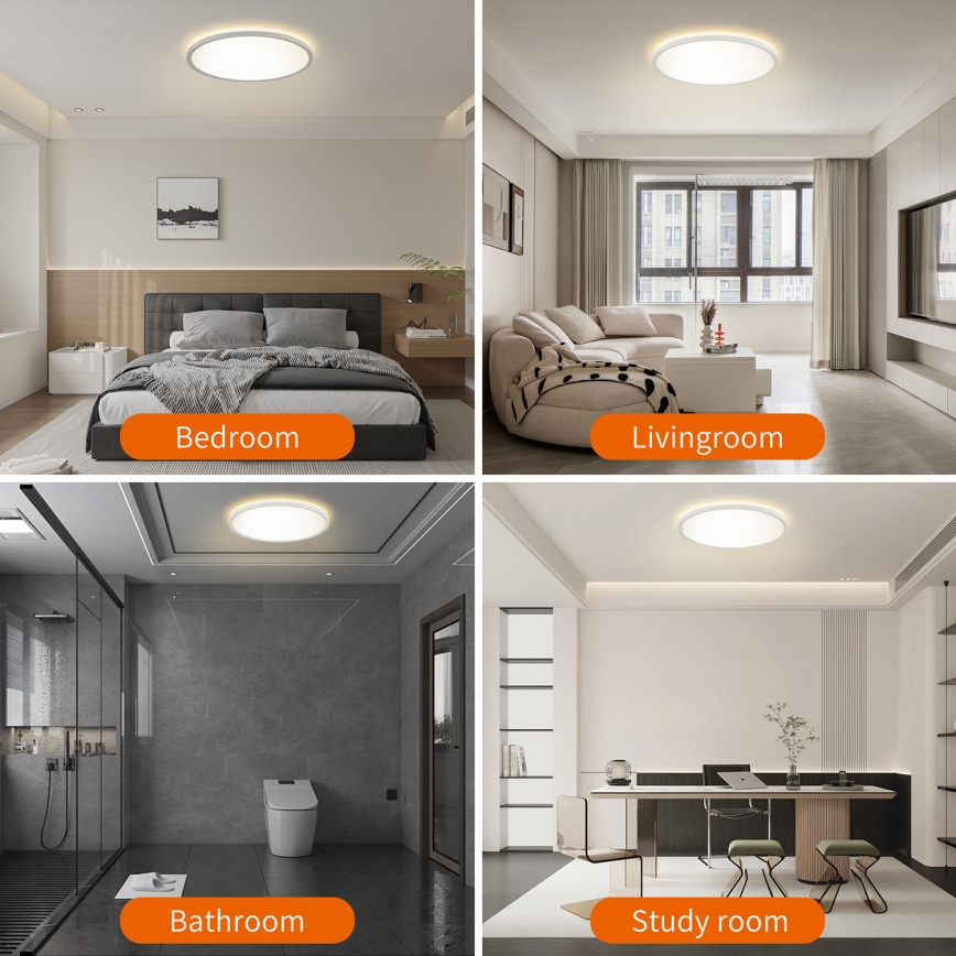 Brilagi - LED RGBW dimmbares Deckenleuchte ULTRA SLIM LED/18W/230V 2700-6500K Ø 30 cm weiß + Fernbedienung