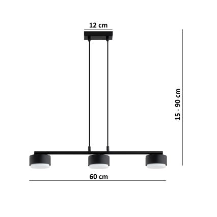 BRILAGI - LED RGB+CCT dimmbare Pendelleuchte an Kabel MONO 3xGX53/14W/230V 2700-6500K Wi-Fi Tuya schwarz