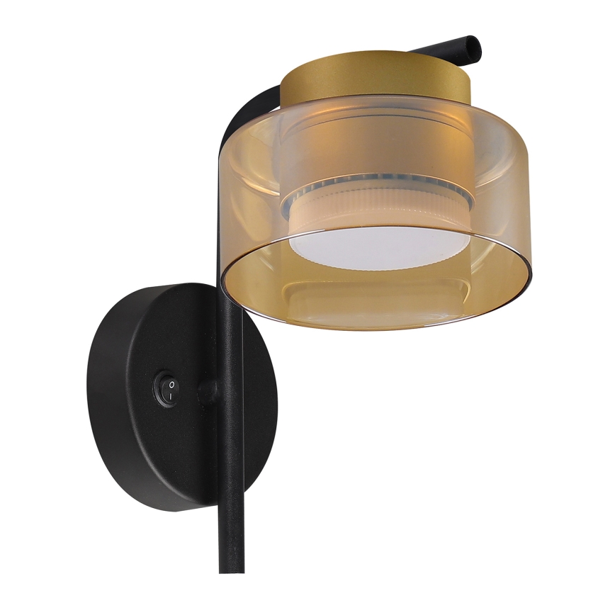 Brilagi - LED RGB+CCT dimmbare Wandleuchte AURA LUX 1xGX53/14W/230V 2700-6500K Wi-Fi Tuya schwarz/gold