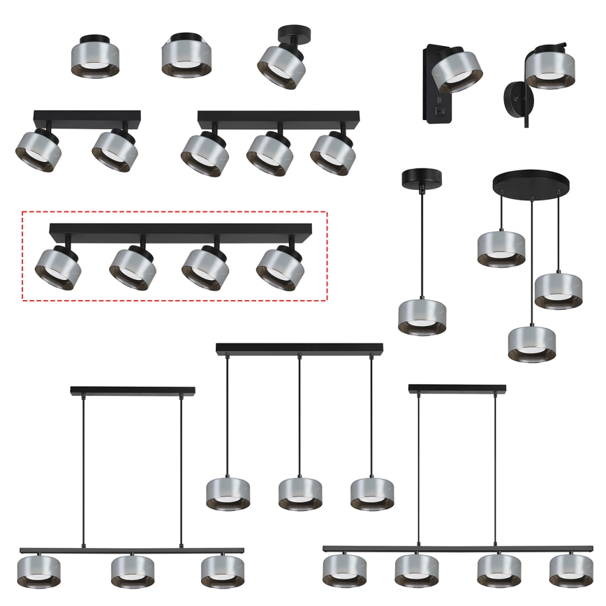 BRILAGI - LED RGB+CCT dimmbare Einbauleuchte AURA LUX 4xGX53/14W/230V 2700-6500K Wi-Fi Tuya schwarz/rauchfarben