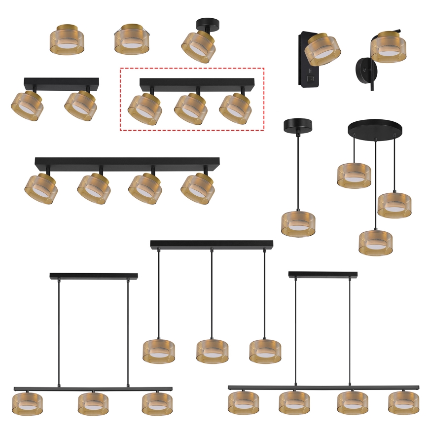 Brilagi - LED RGB+CCT dimmbarer Einbaustrahler AURA LUX 3xGX53/14W/230V 2700-6500K Wi-Fi Tuya schwarz/gold