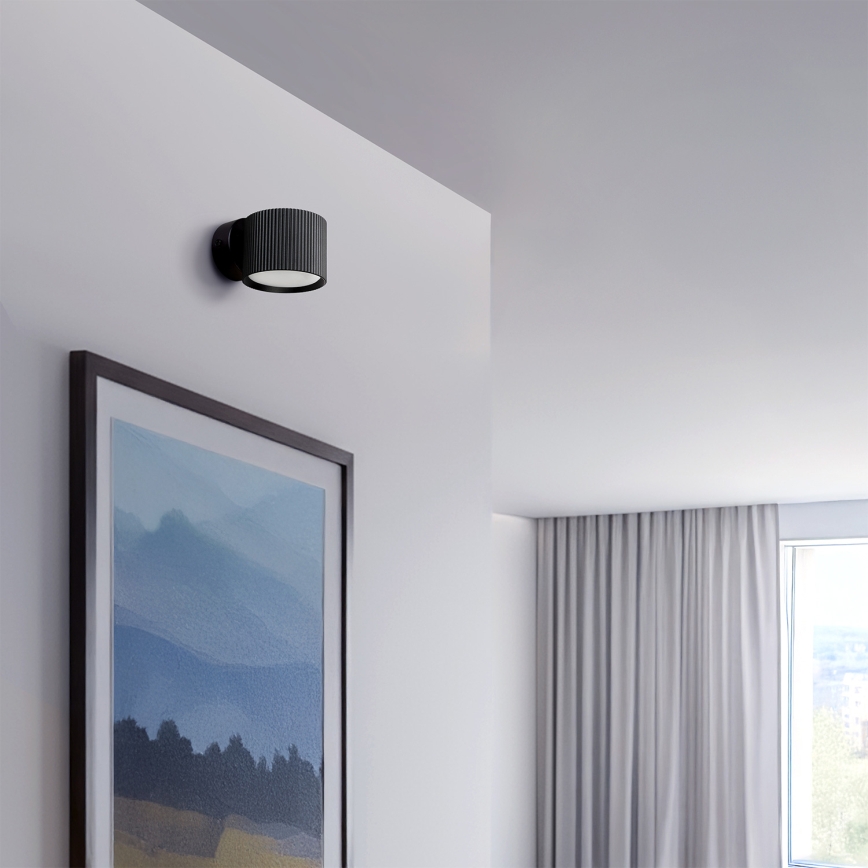 Brilagi - LED RGB+CCT dimmbarer Wandstrahler STRIPY 1xGX53/14W/230V 2700-6500K Wi-Fi Tuya schwarz