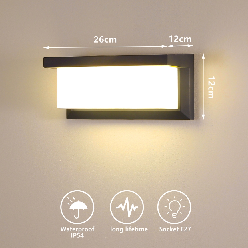 Brilagi - LED RGBW dimmbare Außenwandleuchte BRICKY 1xE27/15W/230V 2700-6500K anthrazit IP54