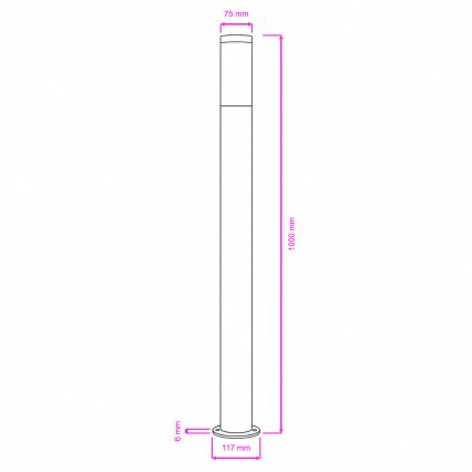 BRILAGI - LED RGBW dimmbare Außenleuchte ELIA 1xE27/6,5W/230V 2700-6500K IP44 Wi-Fi 100 cm matt-chrom