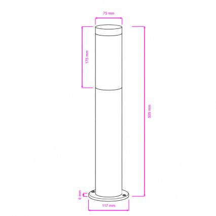 BRILAGI - dimmbare LED RGBW-Außenleuchte ELIA 1xE27/6,5W/230V 2700-6500K IP44 Wi-Fi 50 cm matt-chrom