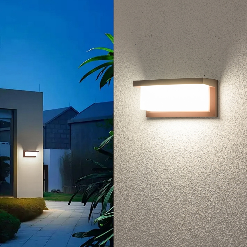 BRILAGI - LED RGBW dimmbare Außenwandleuchte BRICKY 1xE27/12W/230V 2700-6500K IP54 braun