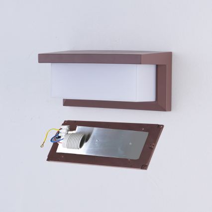 BRILAGI - LED RGBW dimmbare Außenwandleuchte BRICKY 1xE27/12W/230V 2700-6500K IP54 braun