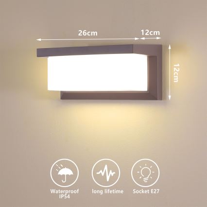 BRILAGI - LED RGBW dimmbare Außenwandleuchte BRICKY 1xE27/12W/230V 2700-6500K IP54 braun
