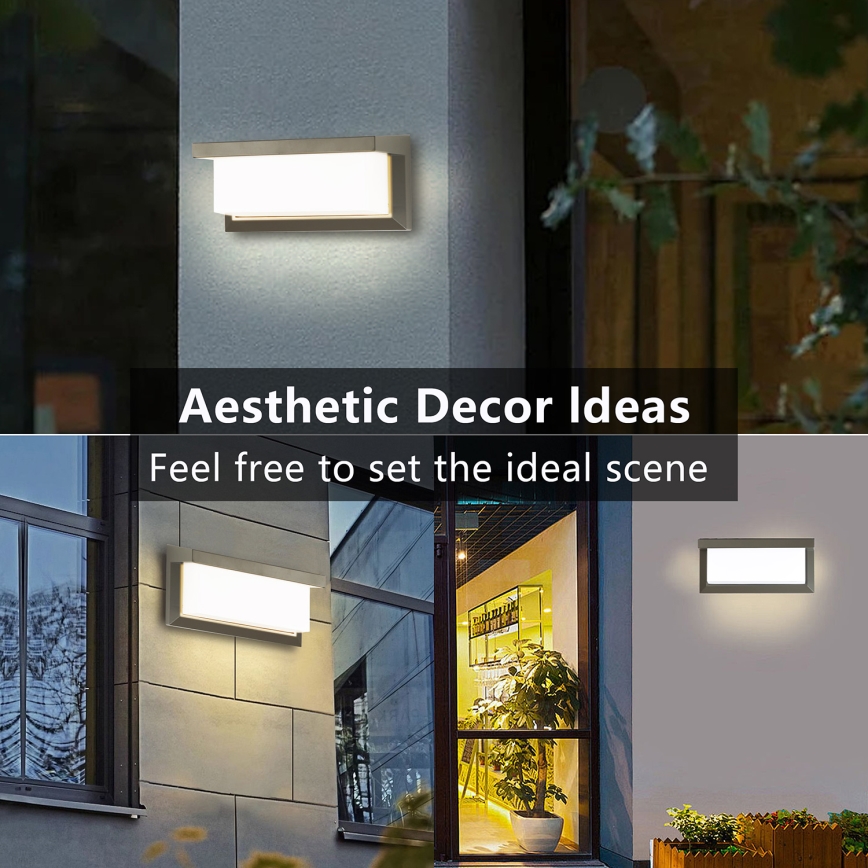 BRILAGI - LED RGBW dimmbare Außen-Wandleuchte BRICKY 1xE27/12W/230V 2700-6500K IP54 grau