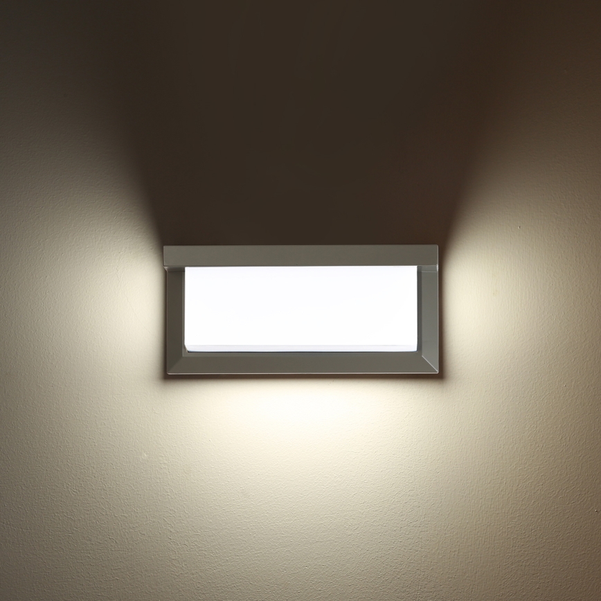 BRILAGI - LED RGBW dimmbare Außen-Wandleuchte BRICKY 1xE27/12W/230V 2700-6500K IP54 grau