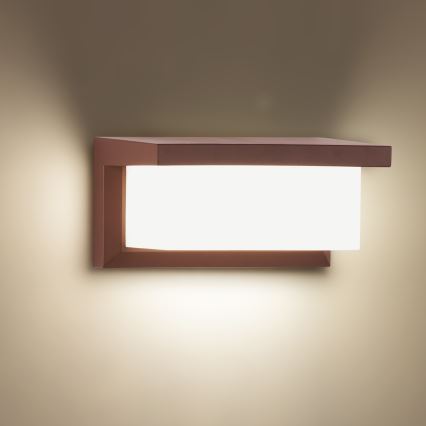 Brilagi - LED RGBW dimmbare Außenwandleuchte BRICKY 1xE27/15W/230V 2700-6500K IP54 braun