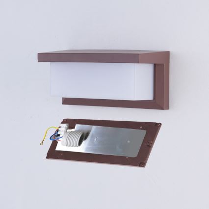 Brilagi - LED RGBW dimmbare Außenwandleuchte BRICKY 1xE27/15W/230V 2700-6500K IP54 braun