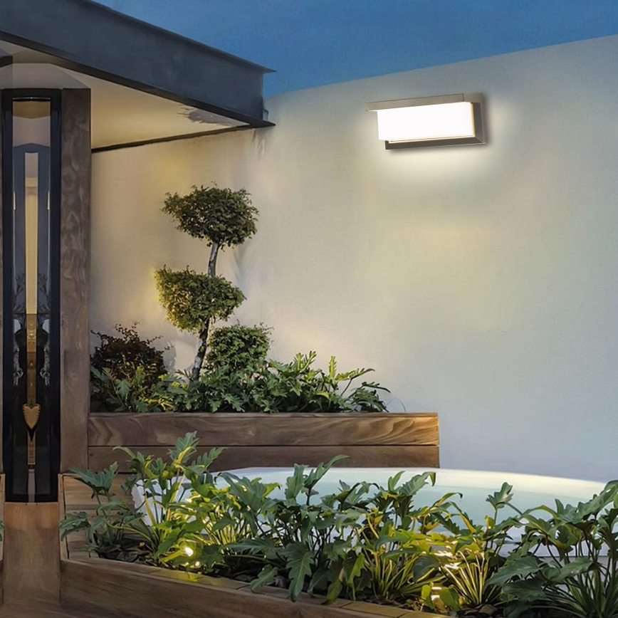 Brilagi - LED RGBW dimmbare Außen-Wandleuchte BRICKY 1xE27/15W/230V 2700-6500K IP54 grau