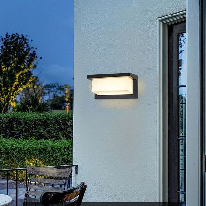 Brilagi - LED RGBW dimmbare Außenwandleuchte BRICKY 1xE27/15W/230V 2700-6500K IP54 schwarz
