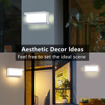 Brilagi - LED RGBW dimmbare Außenwandleuchte BRICKY 1xE27/15W/230V 2700–6500K IP54 Weiß