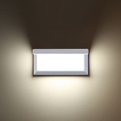 Brilagi - LED RGBW dimmbare Außenwandleuchte BRICKY 1xE27/15W/230V 2700–6500K IP54 Weiß