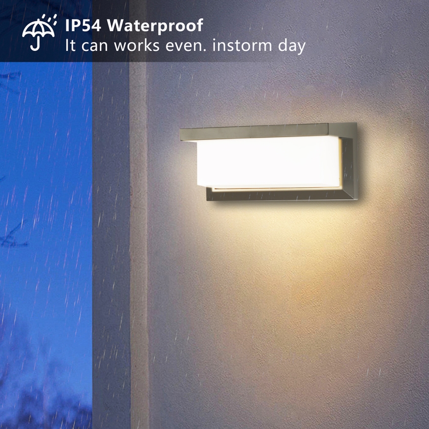 Brilagi - LED RGBW dimmbare Außen-Wandleuchte BRICKY 1xE27/9W/230V 2700-6500K IP54 grau