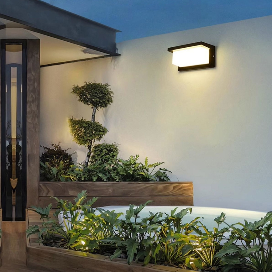 Brilagi - LED RGBW dimmbare Außenwandleuchte BRICKY 1xE27/9W/230V 2700-6500K IP54 schwarz