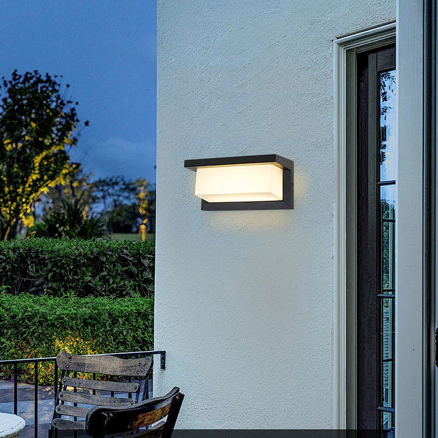Brilagi - LED RGBW dimmbare Außenwandleuchte BRICKY 1xE27/9W/230V 2700-6500K IP54 schwarz