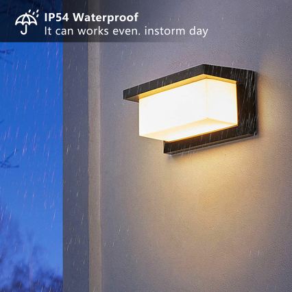 Brilagi - LED RGBW dimmbare Außenwandleuchte BRICKY 1xE27/9W/230V 2700-6500K IP54 schwarz
