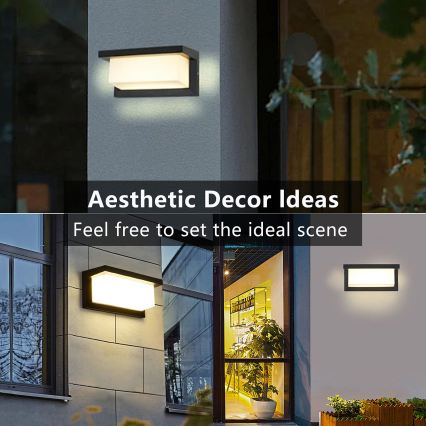 Brilagi - LED RGBW dimmbare Außenwandleuchte BRICKY 1xE27/9W/230V 2700-6500K IP54 schwarz