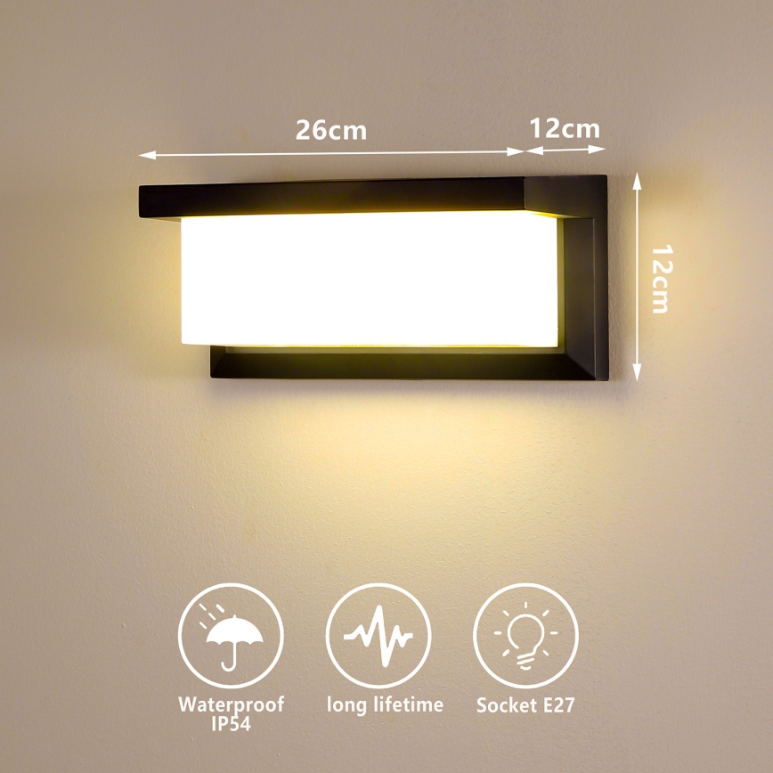 Brilagi - LED RGBW dimmbare Außenwandleuchte BRICKY 1xE27/9W/230V 2700-6500K IP54 schwarz