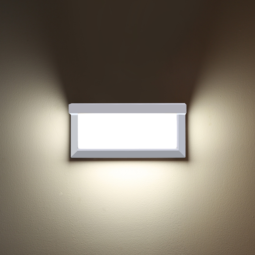 Brilagi - LED RGBW dimmbare Außenwandleuchte BRICKY 1xE27/9W/230V 2700–6500K IP54 Weiß