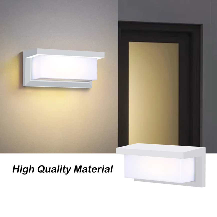 Brilagi - LED RGBW dimmbare Außenwandleuchte BRICKY 1xE27/9W/230V 2700–6500K IP54 Weiß