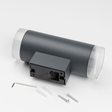Brilagi - LED RGBW dimmbare Außenwandleuchte MATERA 2xGU10/4,8W/230V 3000K IP54 anthrazit + Fernbedienung
