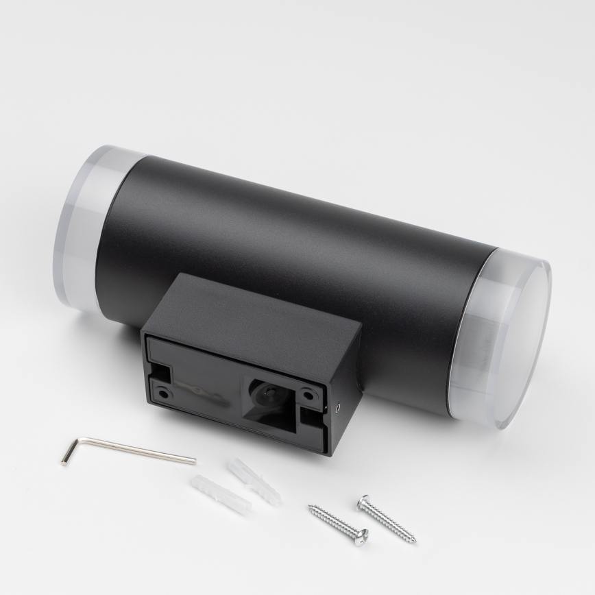 Brilagi - MATERA LED RGBW Außenwandleuchte, dimmbar, 2xGU10/4,8W/230V, 3000K, IP54, schwarz, inkl. Fernbedienung