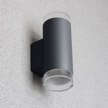 Brilagi - LED RGBW dimmbare Außenwandleuchte MATERA 2xGU10/6W/230V 3000K IP54 anthrazit + Fernbedienung