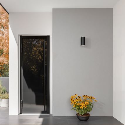 Brilagi - MATERA LED RGBW Außenwandleuchte, dimmbar, 2xGU10/6W/230V, 3000K, IP54, schwarz, inkl. Fernbedienung