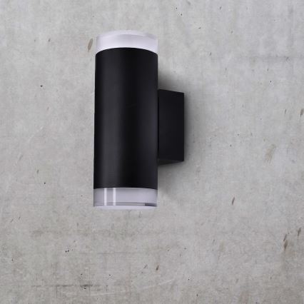 Brilagi - MATERA LED RGBW Außenwandleuchte, dimmbar, 2xGU10/6W/230V, 3000K, IP54, schwarz, inkl. Fernbedienung