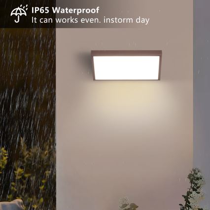 BRILAGI - LED RGBW dimmbare Außenwandleuchte TRIANGLE 1xE27/12W/230V 2700-6500K IP65 braun